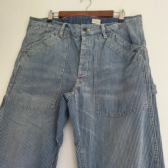 Blue Striped Denim Pants 36x34 - Picture 1 of 13